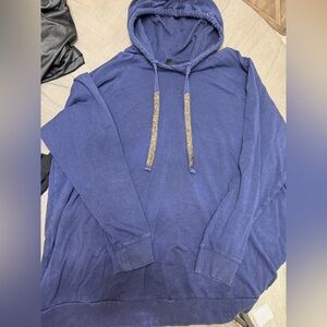 Torrid Blue Hoodie w/ bedazzled strings